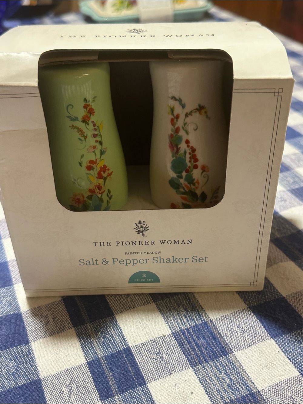 The Pioneer Woman Painted Meadow Salt & Pepper Set - Green & Cream Floral
